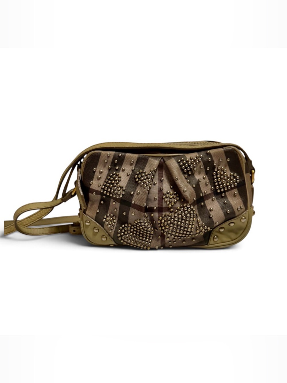 Burberry Studded Heart Crossbody Bag in Brown